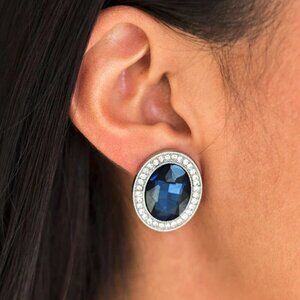 Paparazzi Jewelry Accessories - Only FAME In Town - Blue Earrings - Vintage